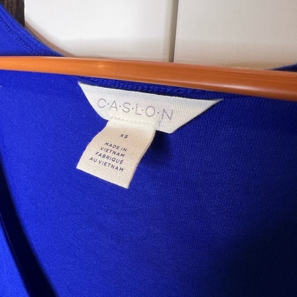 019. NWT CASLON Blue Maxi Dress Side Slit XS - Picture 6 of 11